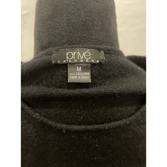 PRIVE 100% CASHMERE ROUND NECK SWEATER LUXURY MINIMALIST SOFT PREPPY COASTAL MED - Picture 7 of 7